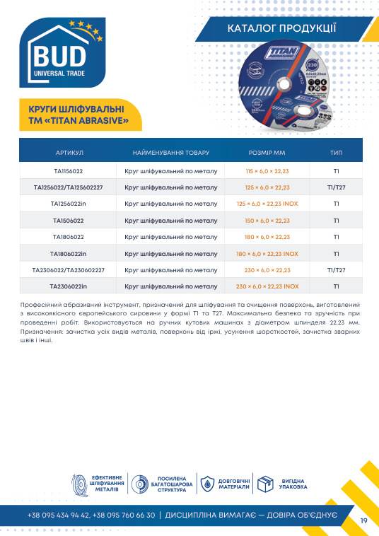 Круги шліфувальні